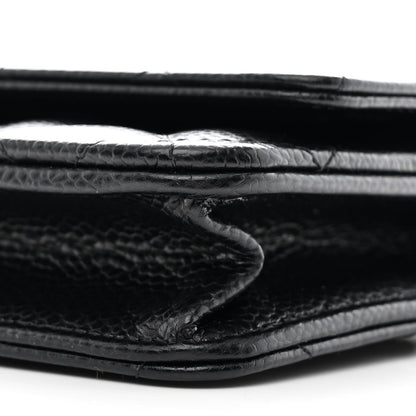 Chanel Caviar Quilted CC Turnlock Wallet On Chain WOC Black 11 of 12