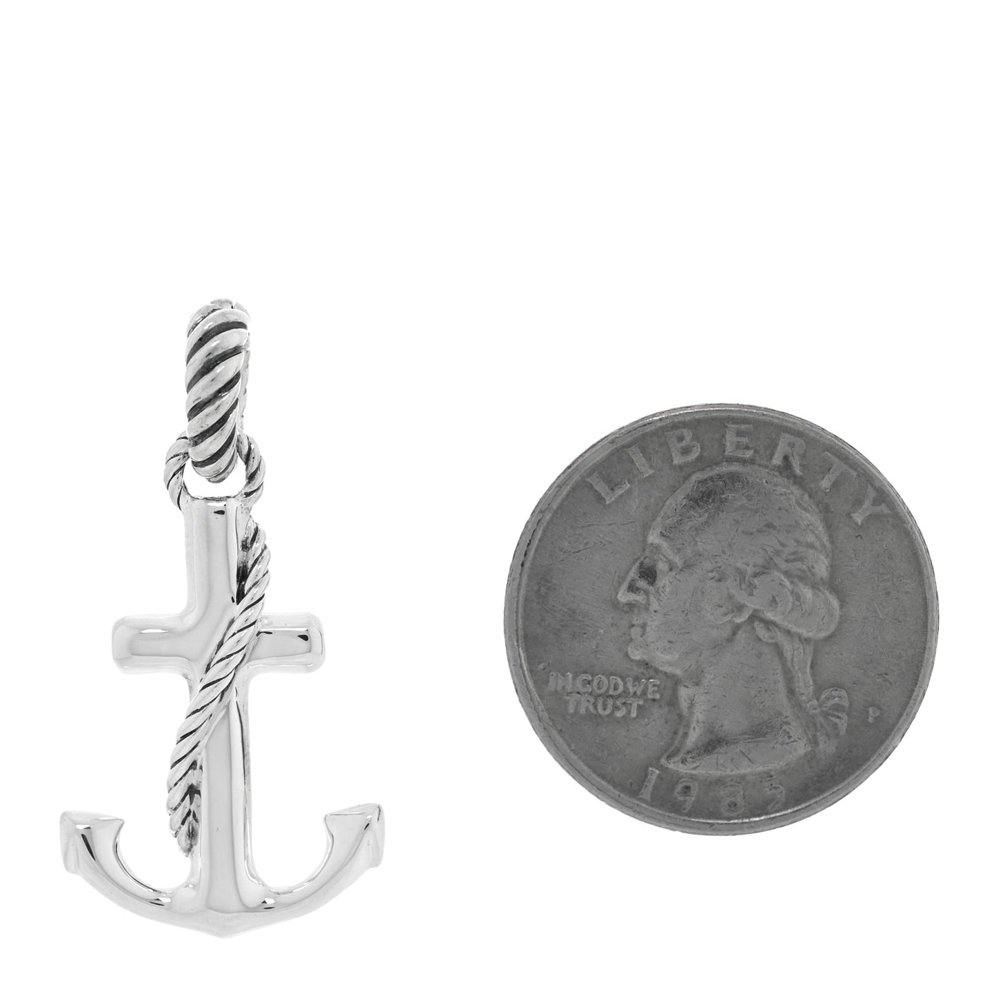 Sterling Silver Maritime Anchor Enhancer Pendant