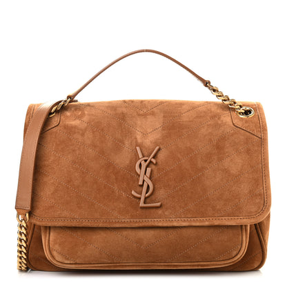 Saint Laurent Suede Monogram Medium Niki Chain Satchel Cinnamon 1 of 8