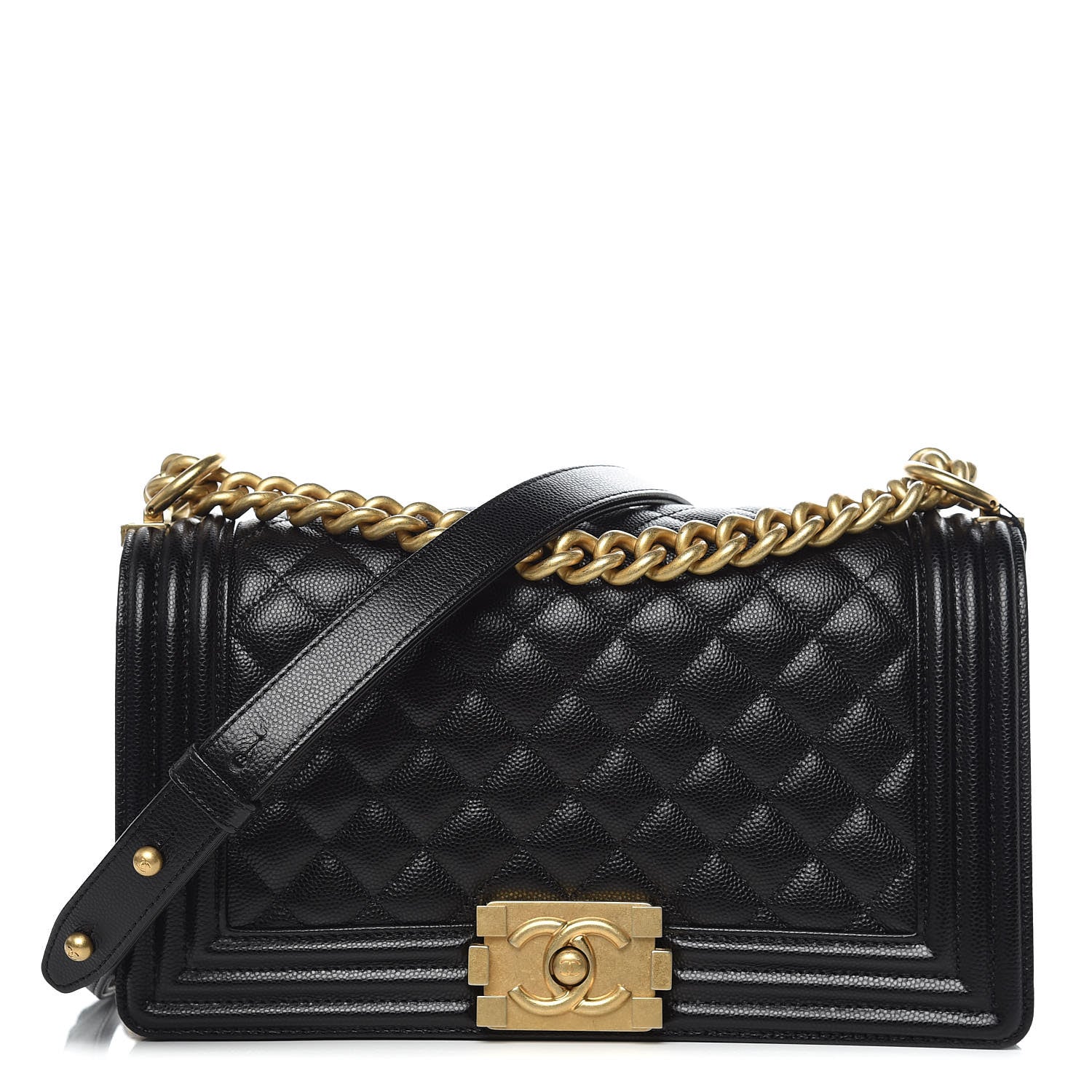 Chanel Caviar Quilted Medium Boy Flap Black 1 of 12