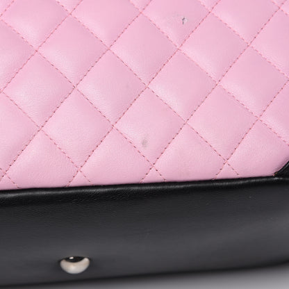 Chanel Calfskin Quilted Large Cambon Tote Pink Black 10 of 11