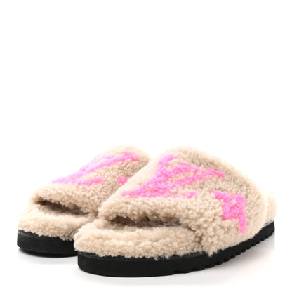 Louis Vuitton Shearling Paseo Flat Comfort Mule 39 Beige 3 of 9