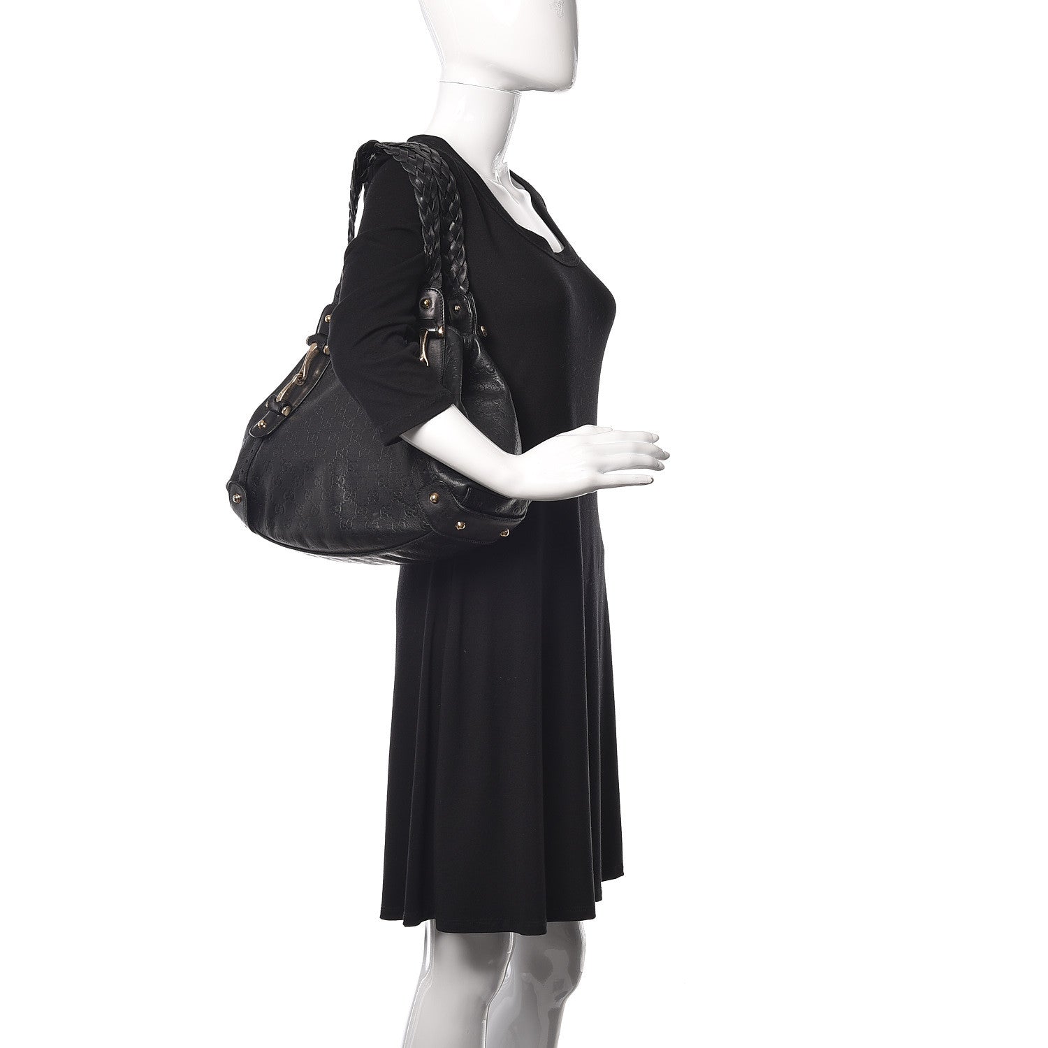 Gucci Guccissima Small Pelham Shoulder Bag Black 2 of 11