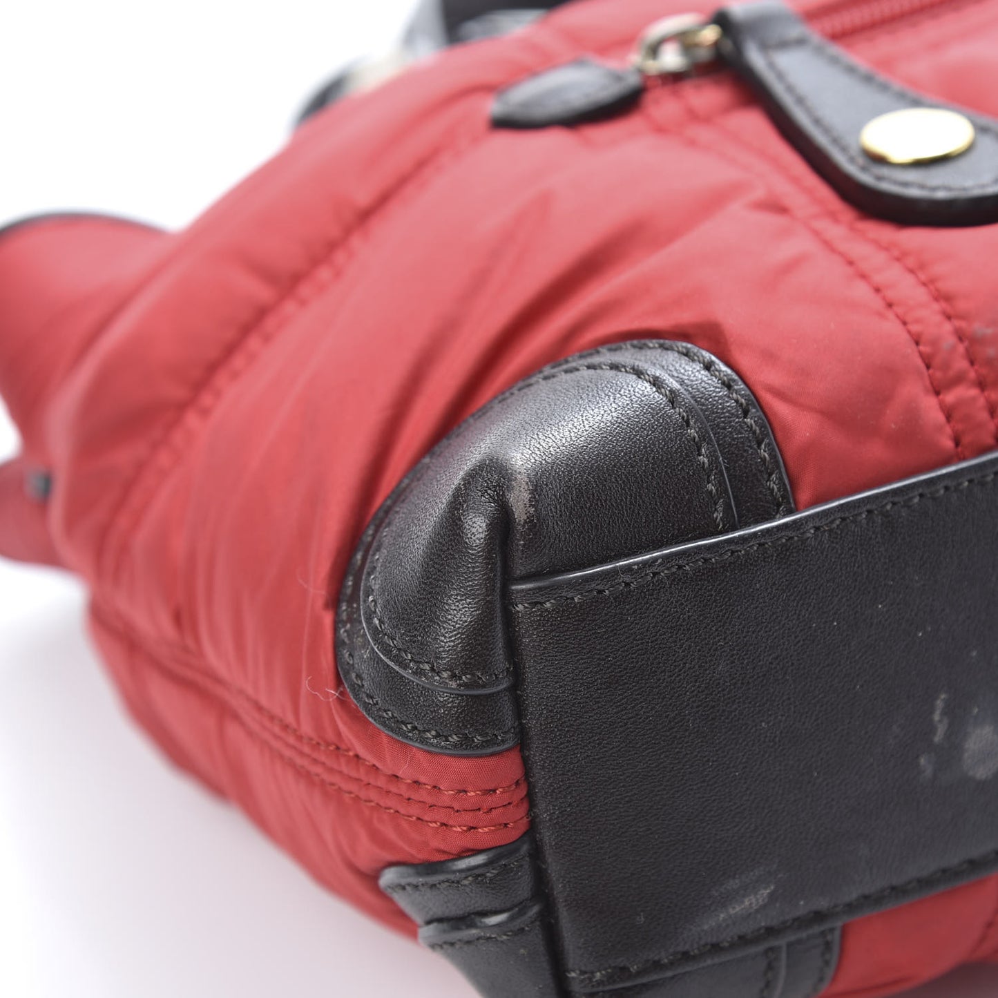 Nylon Quilted Tote Red