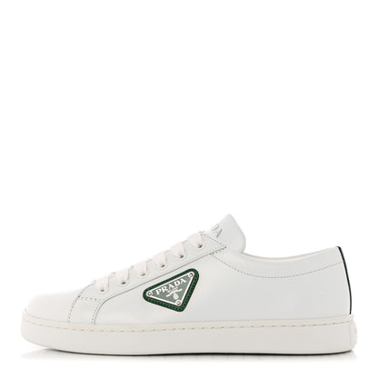 Prada Spazzolato Rois Metal Triangle Logo 25mm Sneakers 36 White Mango 1 of 10
