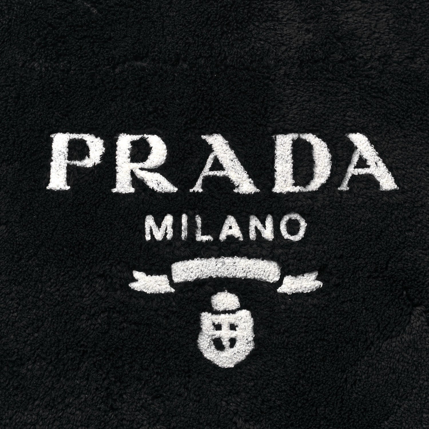Prada Terry Cloth Tote Bag Black White 7 of 12