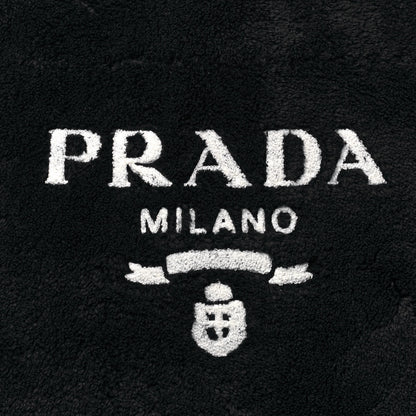 Prada Terry Cloth Tote Bag Black White 7 of 12