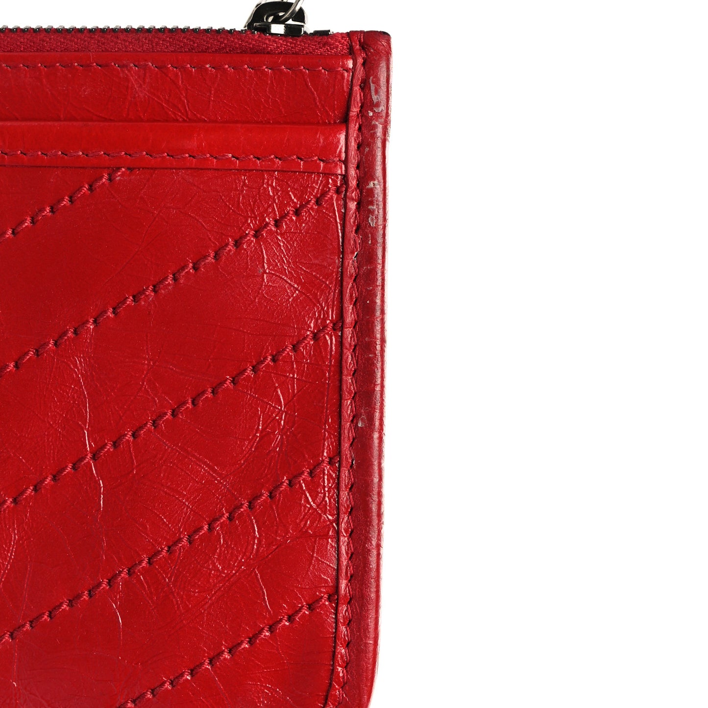 Crinkled Calfskin Matelasse Niki Bill Pouch Red
