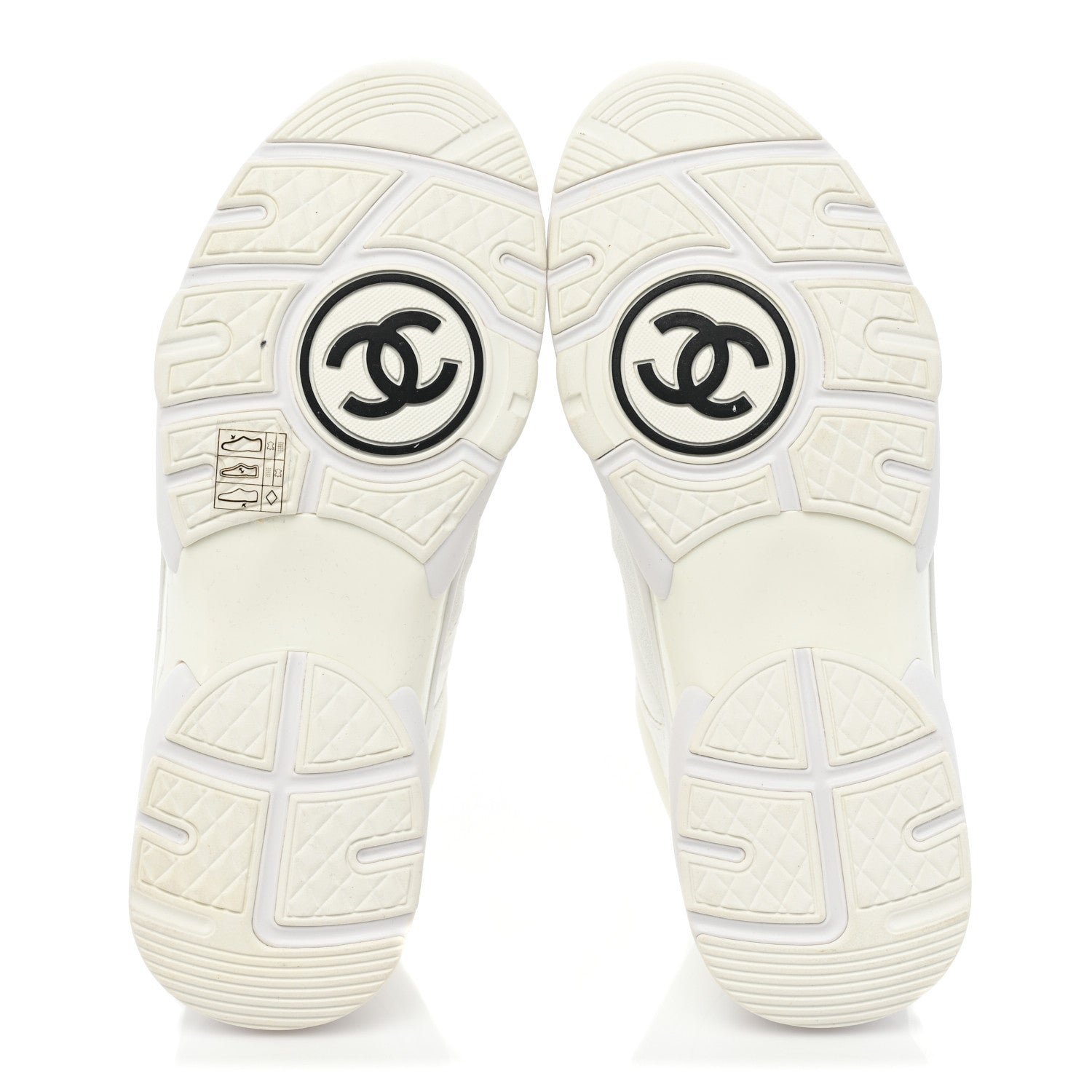 Chanel Suede Calfskin Fabric CC Sneakers 38 White 5 of 11