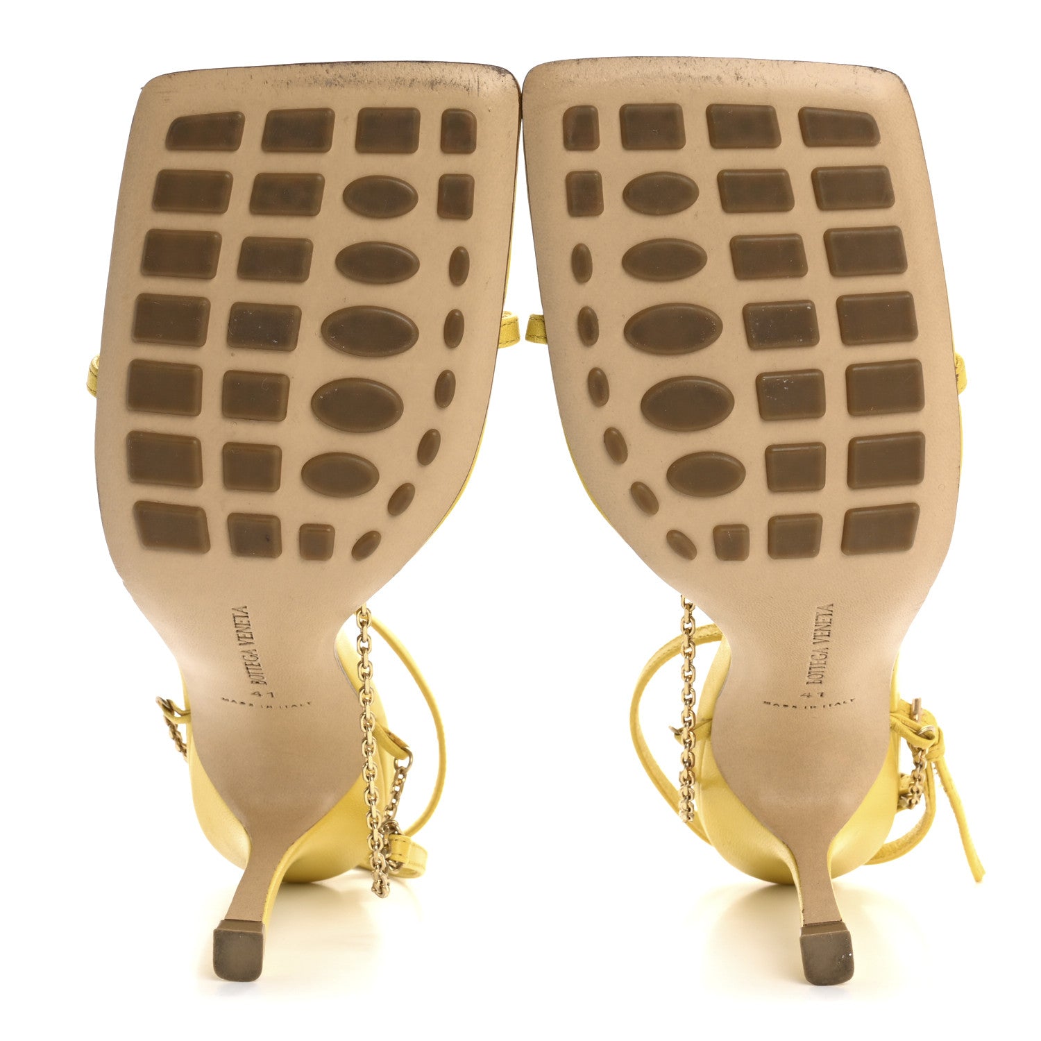 Bottega Veneta Lambskin Stretch Chain Strap 90mm Sandals 41 Buttercup 6 of 14
