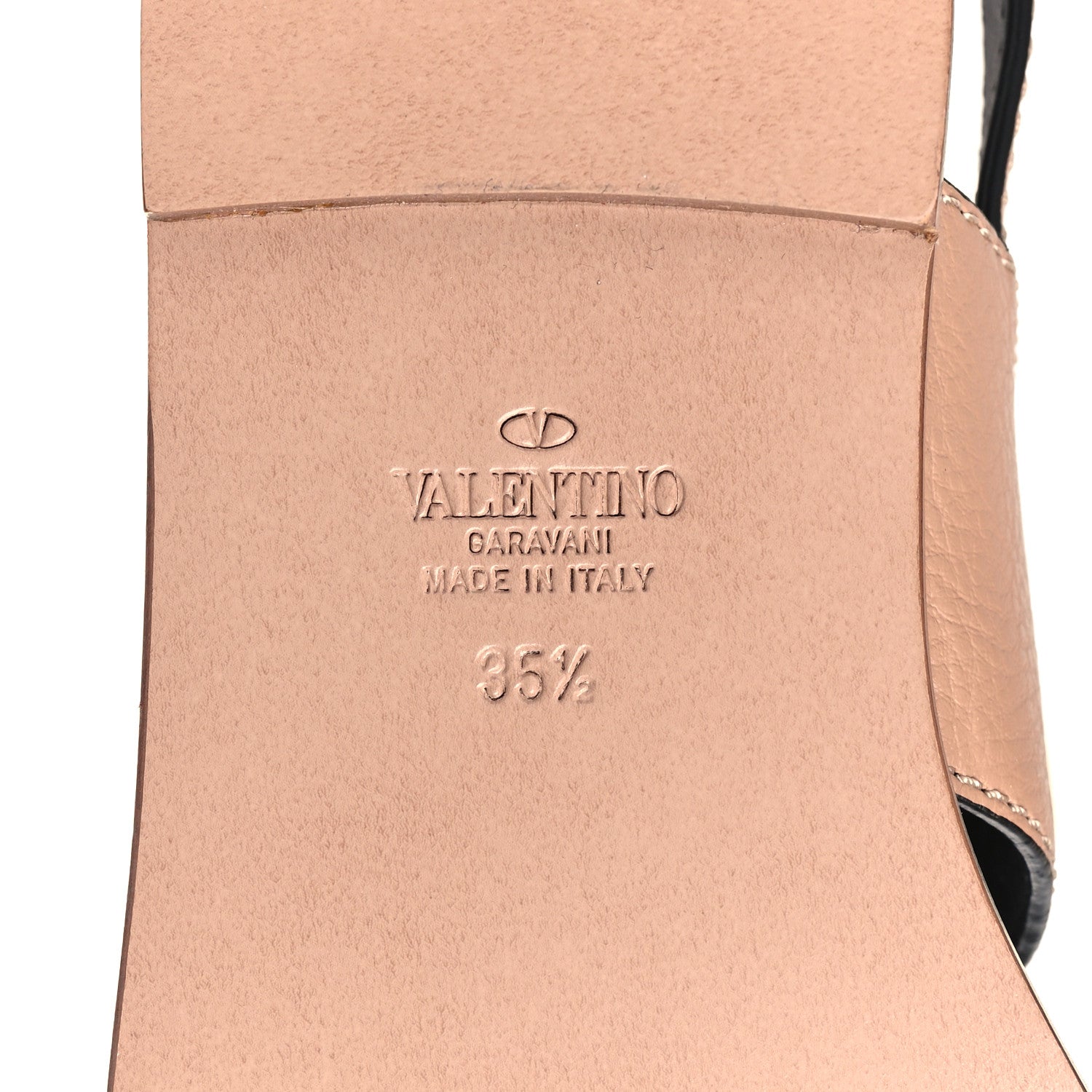 Valentino Garavani Grainy Cowhide Vlogo Slingback Flat Thong Sandals 35.5 Rose Cannelle 6 of 8