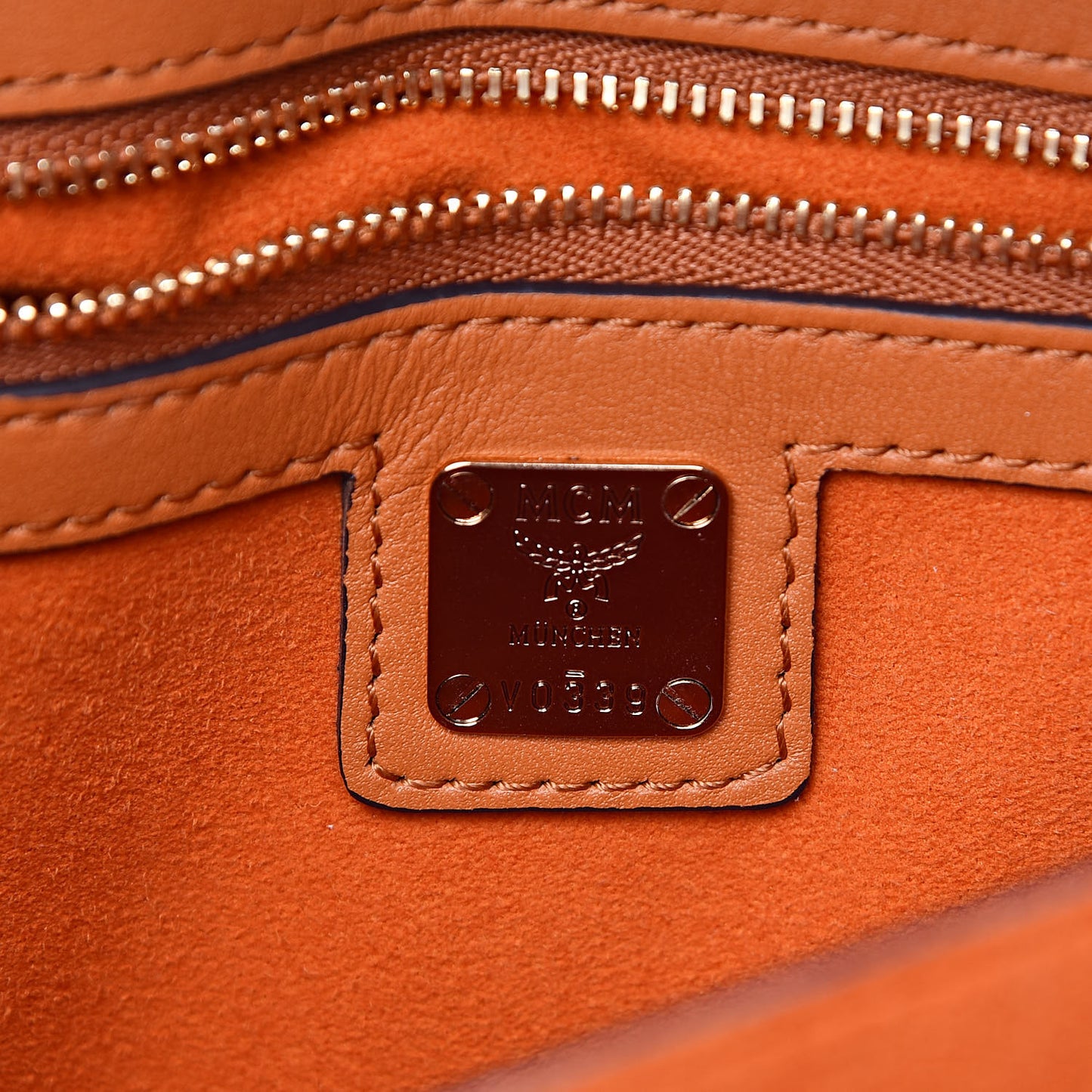 Visetos Calfskin Small Patricia Crossbody Bag Cognac Black
