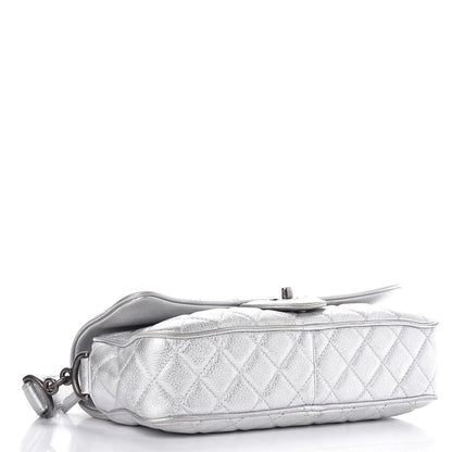 Chanel Metallic Calfskin Quilted Small Chain Detail Flap Silver 4 of 7