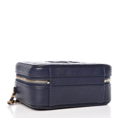 Chanel Caviar Quilted Small CC Filigree Vanity Case Navy 4 of 9