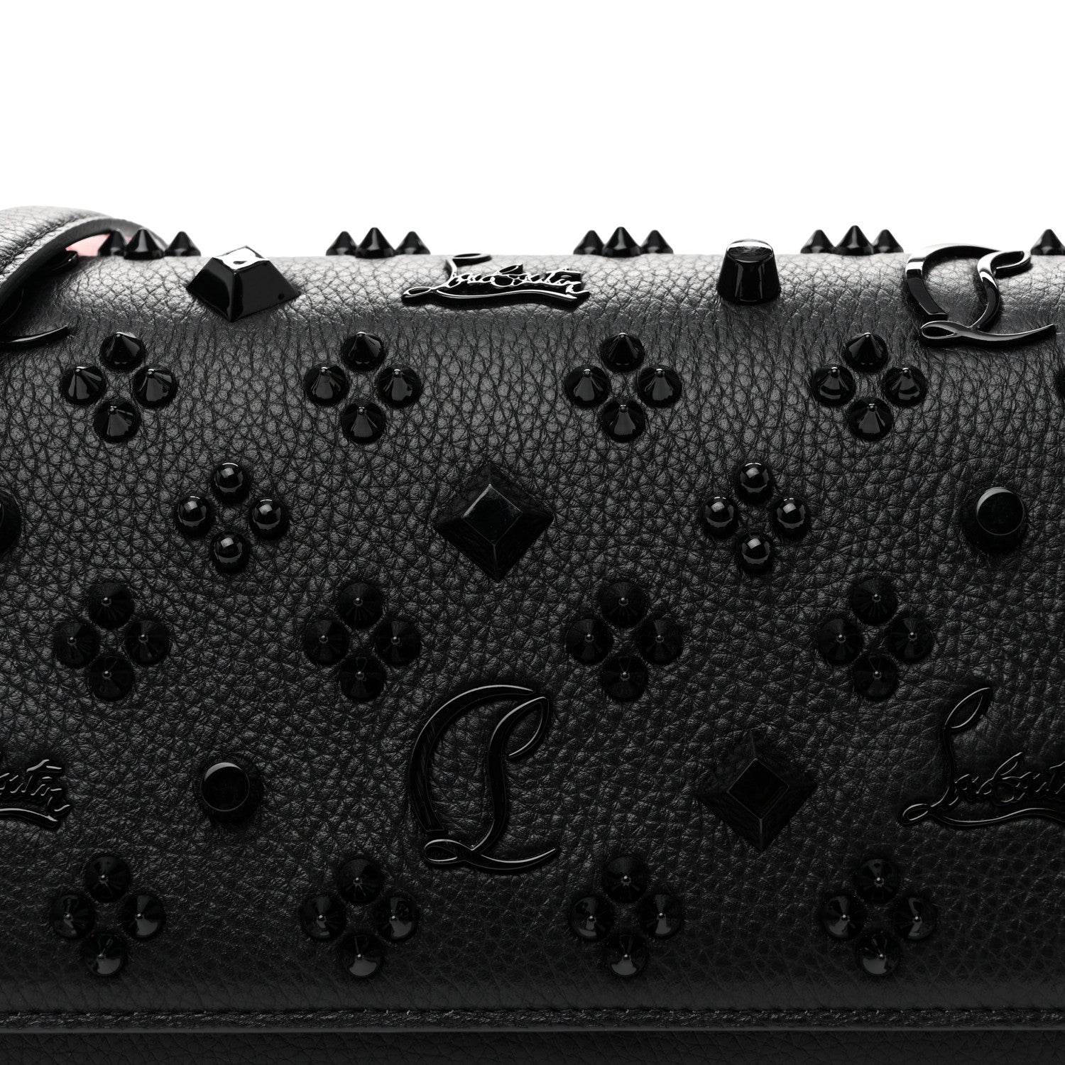 Christian Louboutin Calfskin Spikes Loubinthesky Paloma Clutch Black 8 of 10