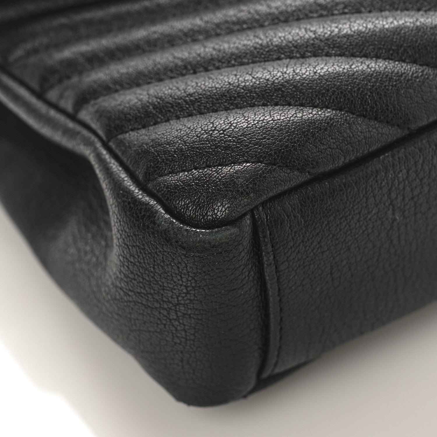 Saint Laurent Sheepskin Matelasse Chevron Monogram Medium College Bag Black 7 of 9