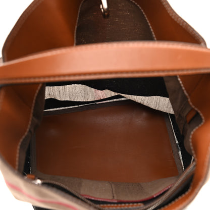 Burberry Canvas Mega Check Medium Ashby Hobo Saddle Brown 6 of 12