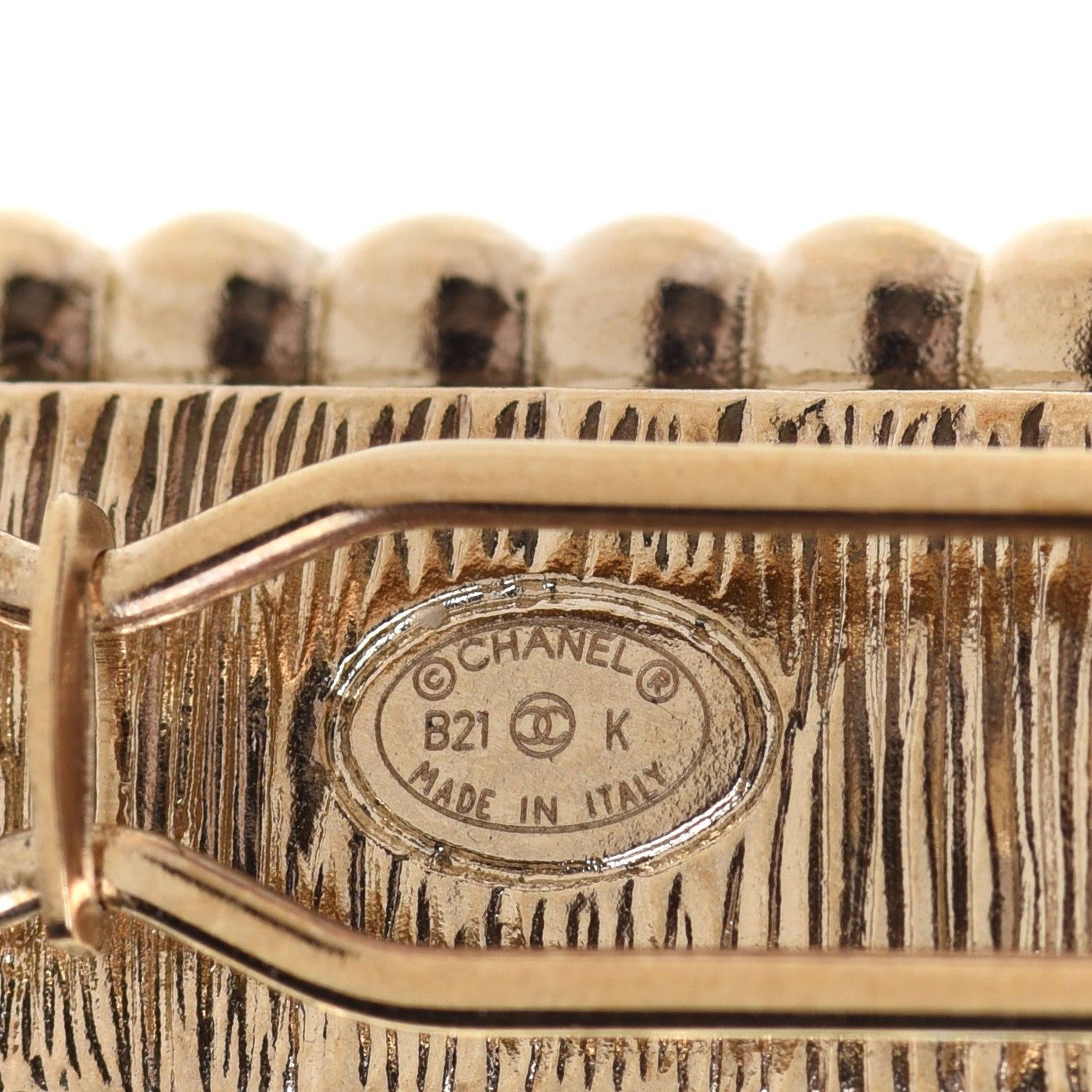 Chanel Crystal Pearl CC Hair Clip Gold 3 of 4