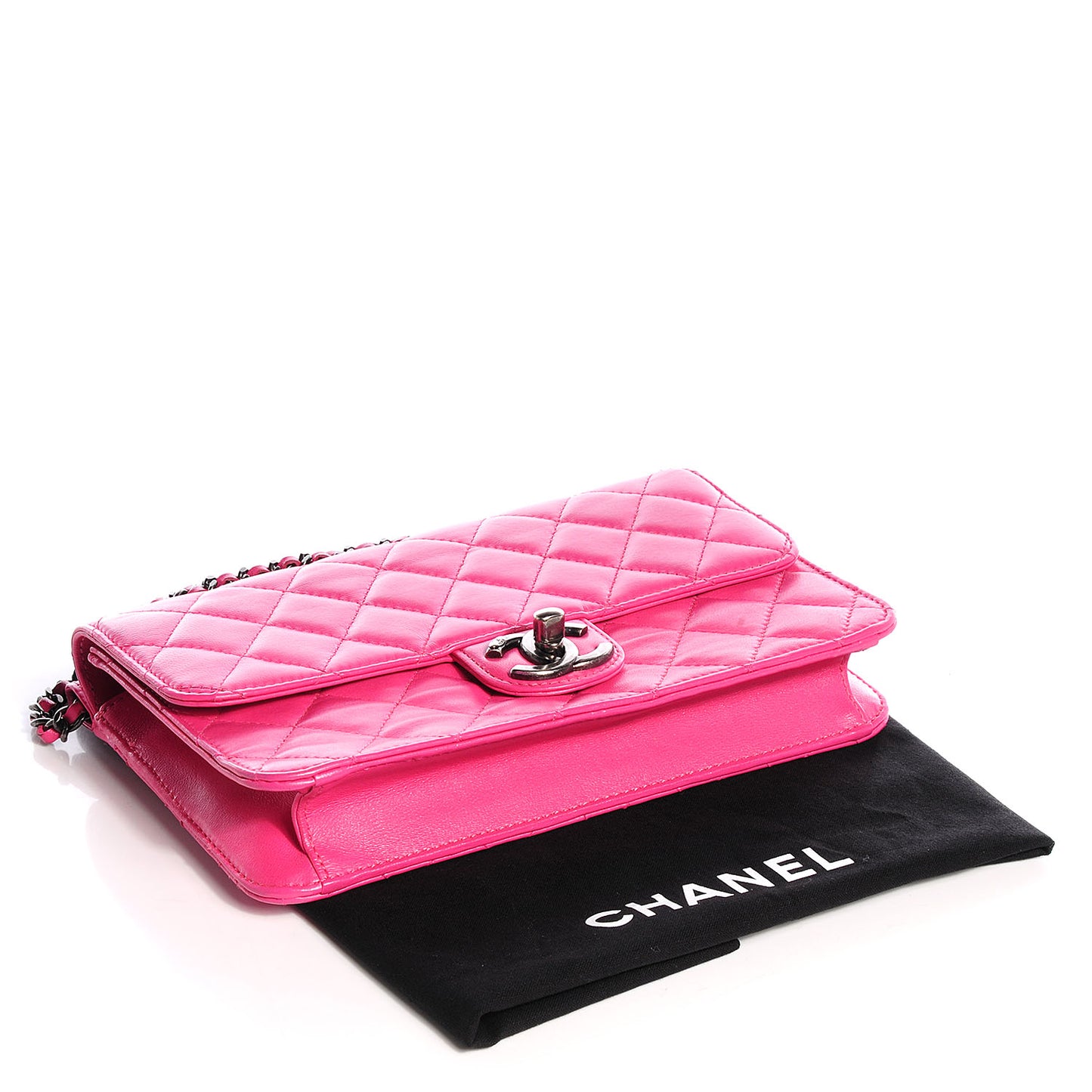 Lambskin Quilted Medium Crossing Times Flap Pink