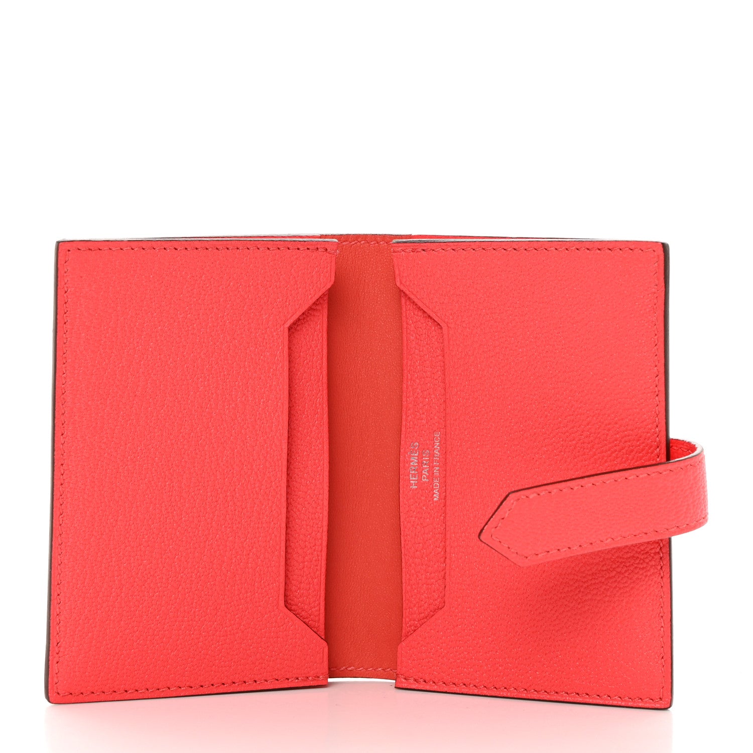 Hermes Chevre Mysore Bearn Card Holder Wallet Rose Texas 5 of 9
