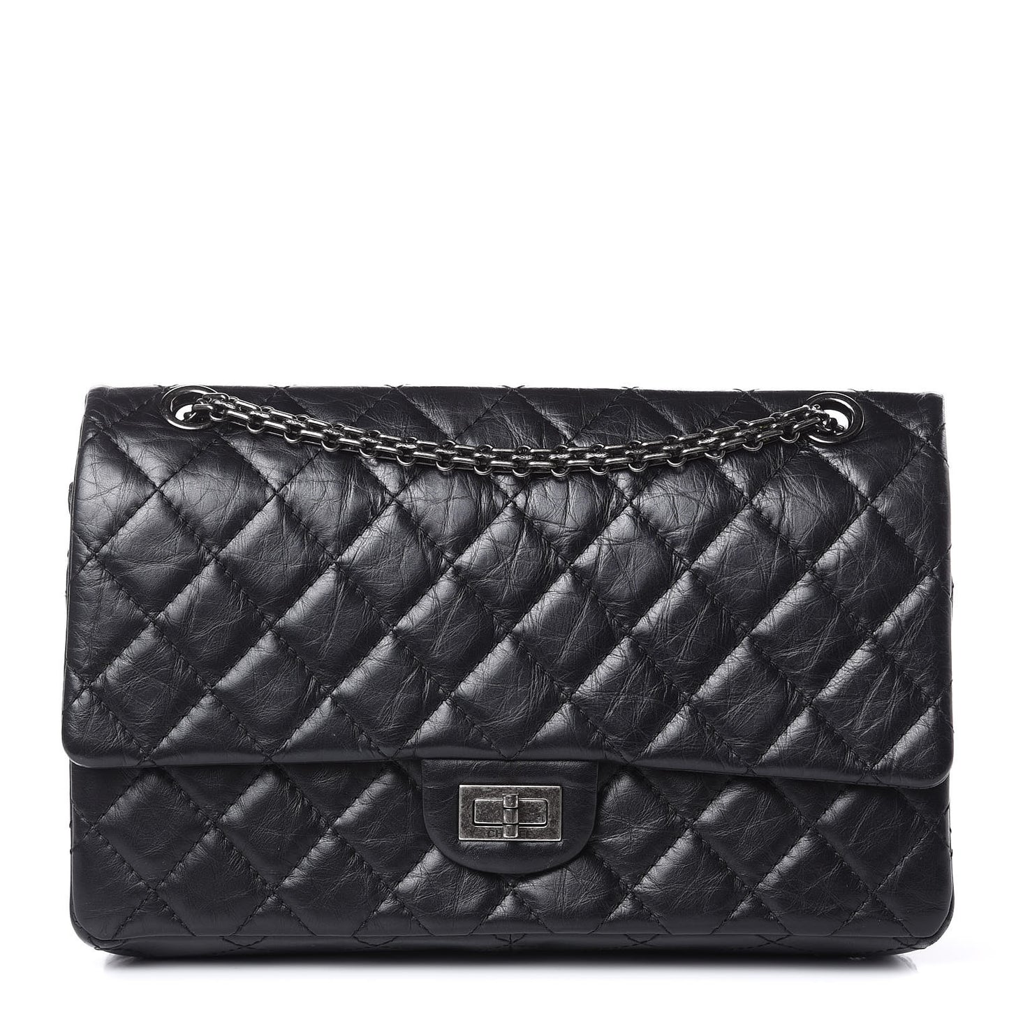 Aged Calfskin Quilted 2.55 Reissue 226 Flap Dark Grey