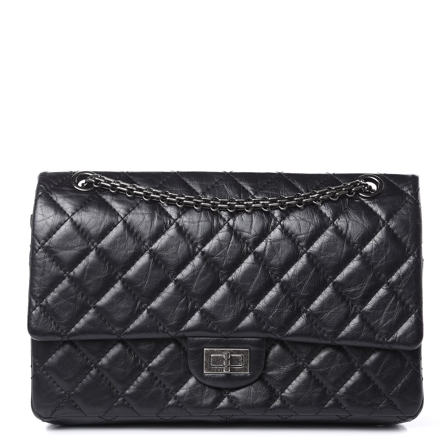 Chanel Aged Calfskin Quilted 2.55 Reissue 226 Flap Dark Grey 1 of 12