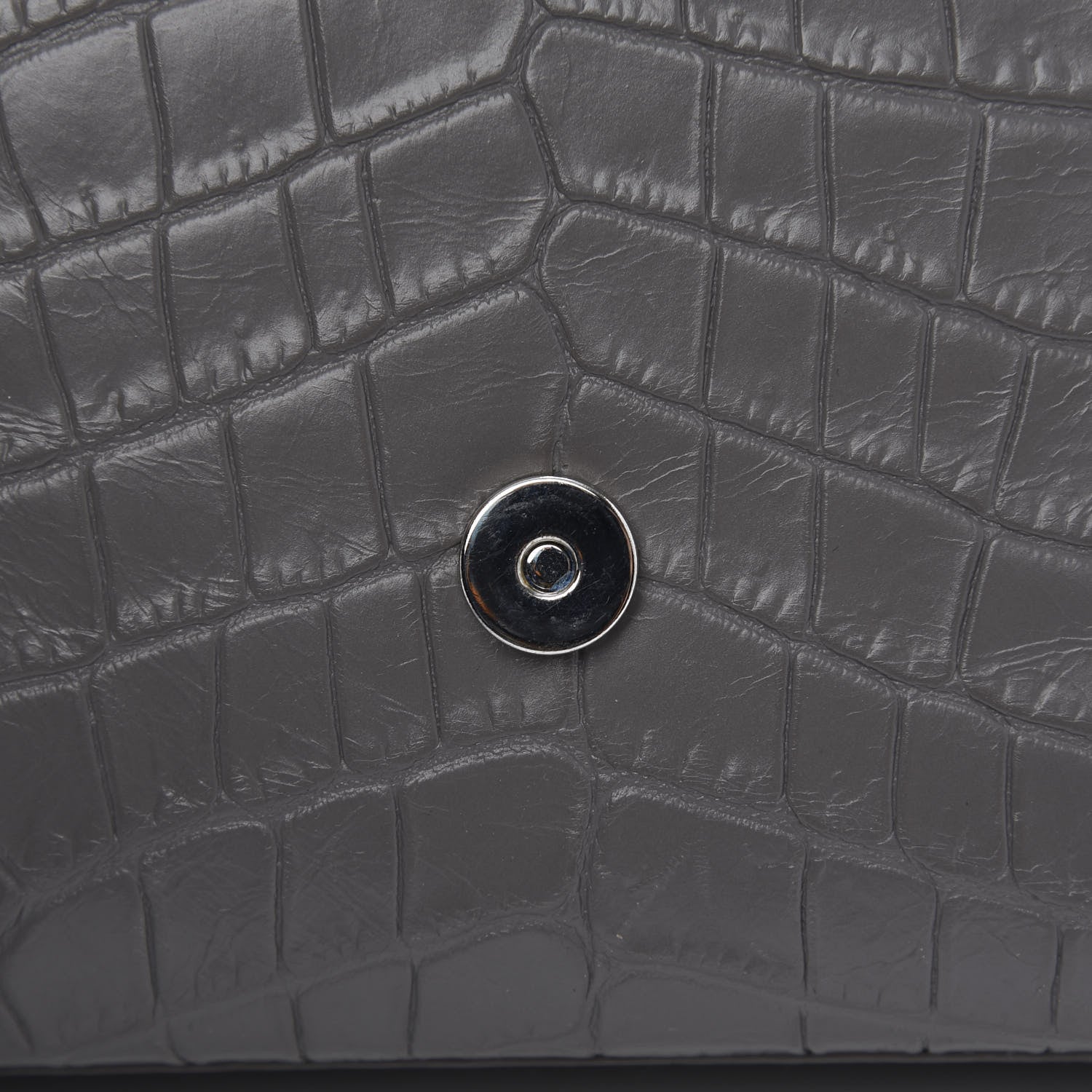 Saint Laurent Calfskin Crocodile Embossed Medium Classic Monogram Kate Tassel Satchel Fog 10 of 11