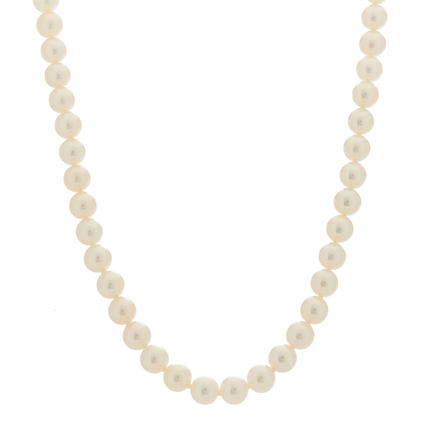 18K White Gold Akoya Cultured Pearl 6.5-7mm Strand Necklace 18"