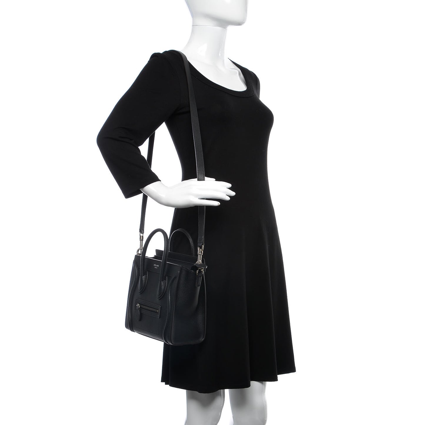 Drummed Calfskin Nano Luggage Black
