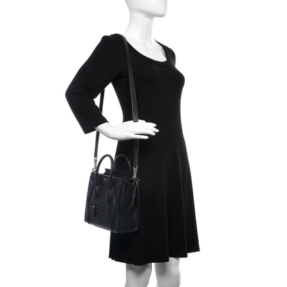 Celine Drummed Calfskin Nano Luggage Black 2 of 13