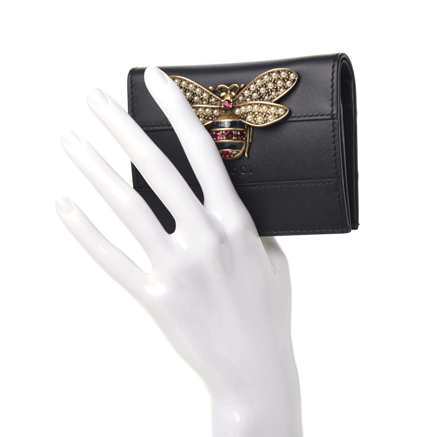 Gucci Calfskin Queen Margaret Card Case Wallet Black 2 of 6
