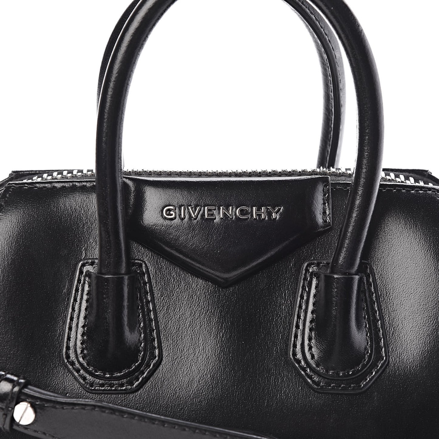 Shiny Lord Calfskin Mini Antigona Black