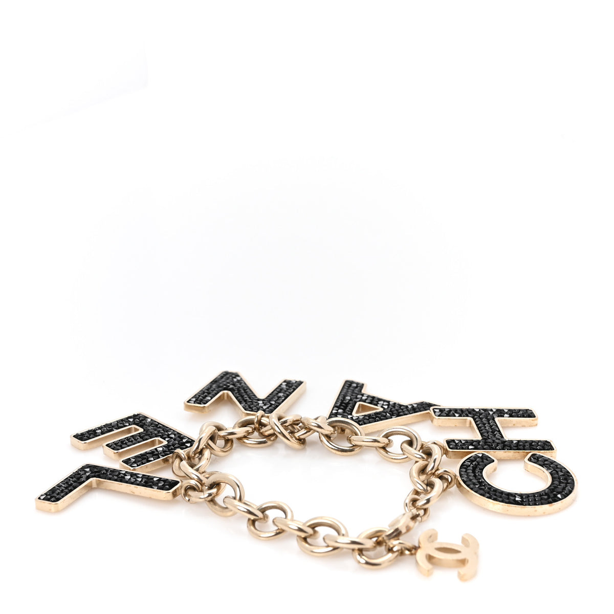 Crystal Logo Bracelet Black Gold
