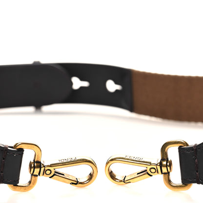 Fendi Ribbon Vitello Century FF 1974 Flat Studded Strap You Fango Marrone Ebano 3 of 5