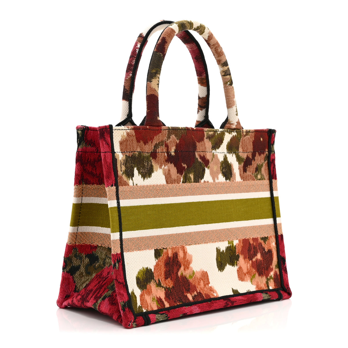 Canvas Embroidered Floral Book Tote Multicolor