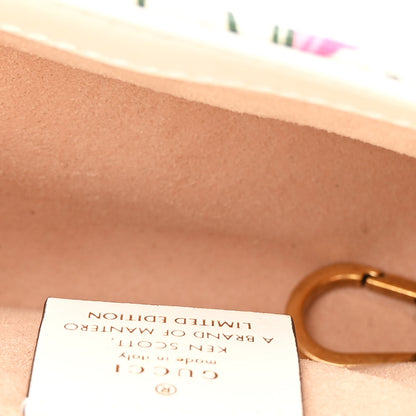 Gucci X KEN SCOTT Calfskin Matelasse Floral Print Super Mini GG Marmont Shoulder Bag Ivory Pink 5 of 10