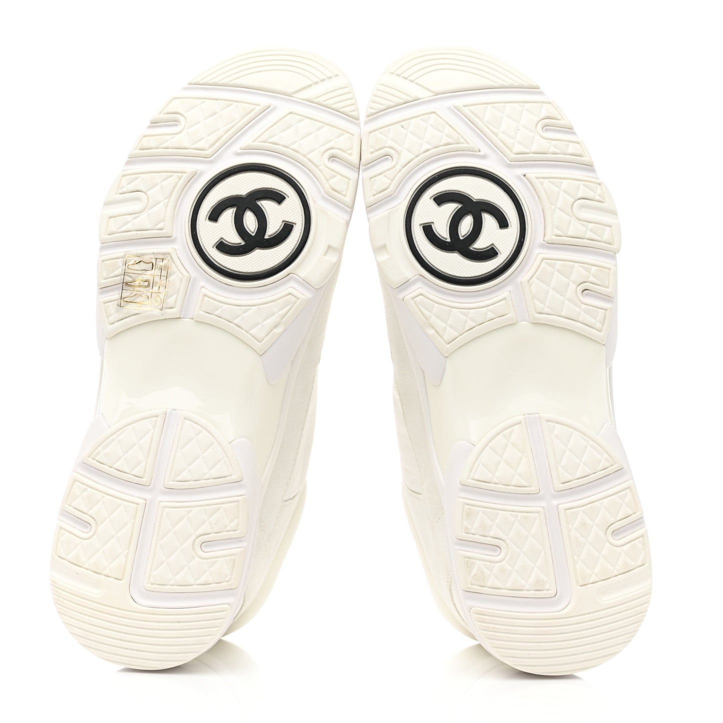 Suede Calfskin Fabric CC Sneakers 37.5 White