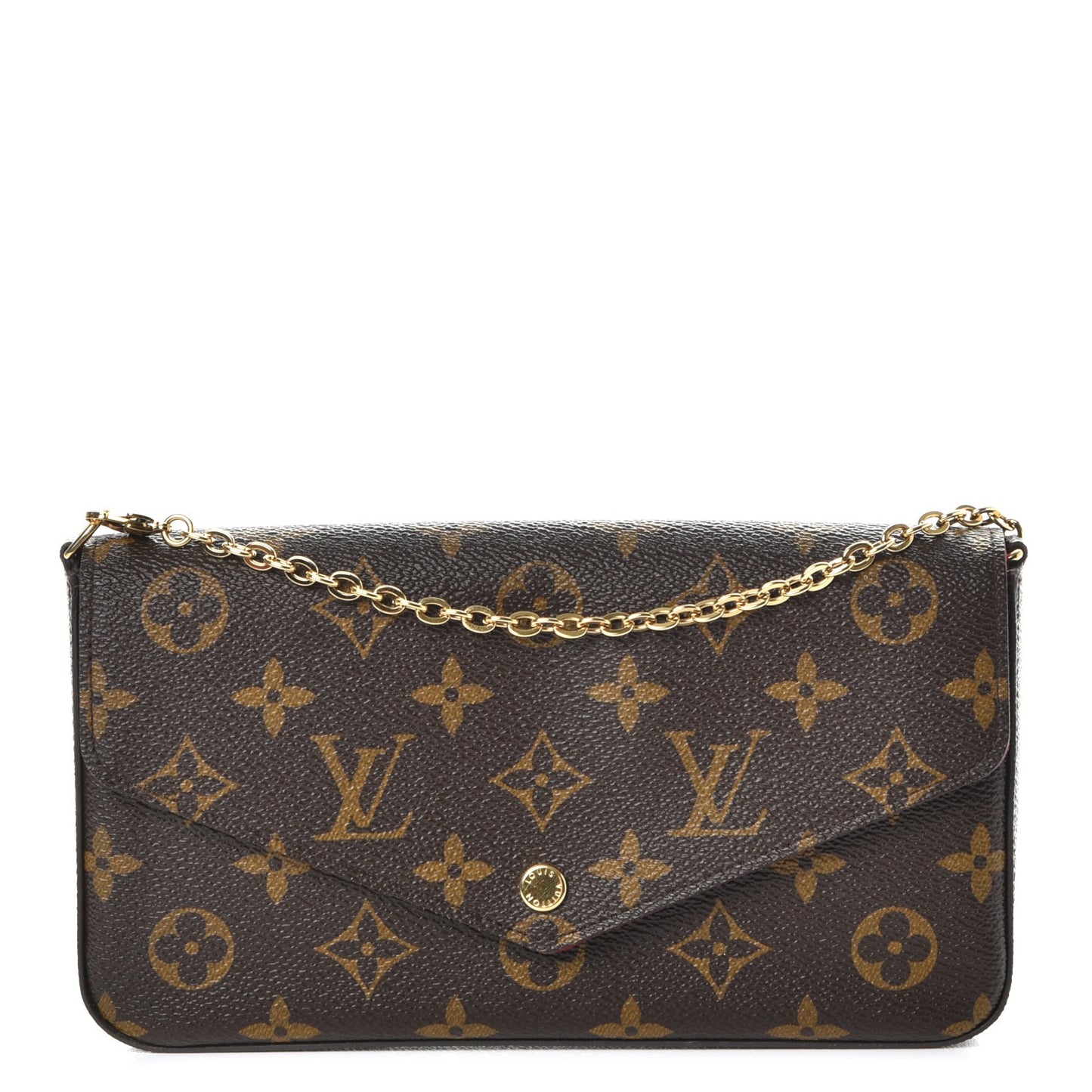 Monogram Pochette Felicie Chain Wallet Fuchsia