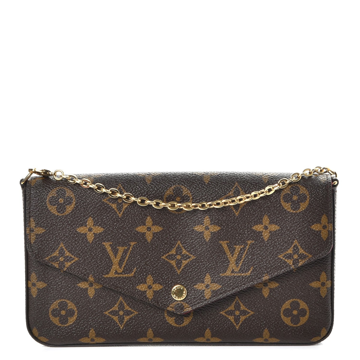Louis Vuitton Monogram Pochette Felicie Chain Wallet Fuchsia 1 of 12