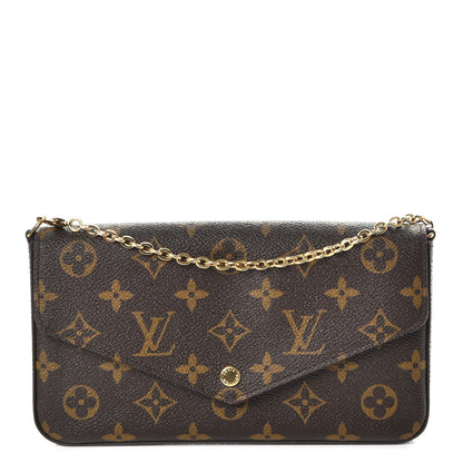 Louis Vuitton Monogram Pochette Felicie Chain Wallet Fuchsia 1 of 12