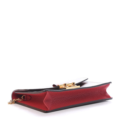 Louis Vuitton Damier Ebene Croisette Chain Wallet Scarlet 4 of 10