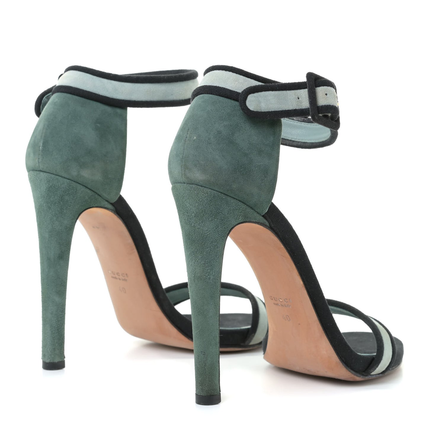 Suede Dempsey Contrast Ankle Strap Sandals 40 Green Black