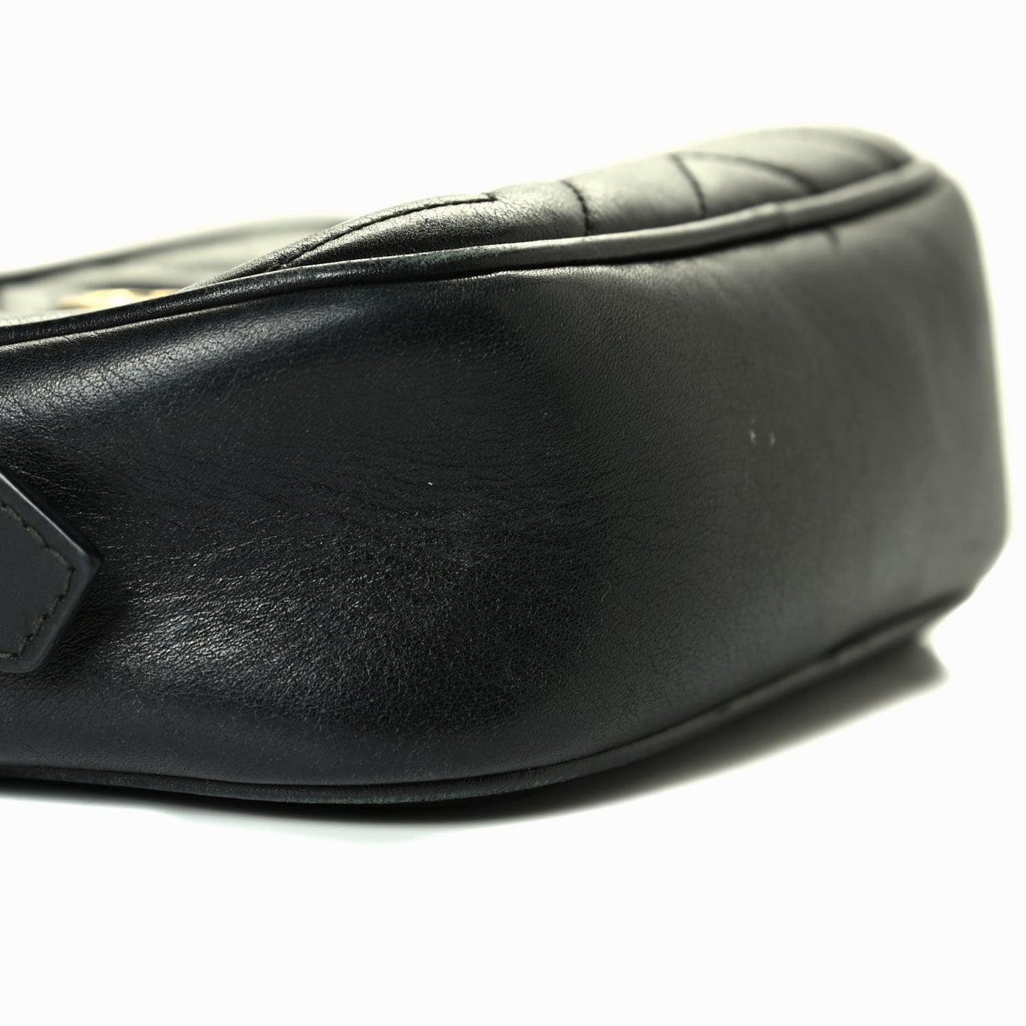 Calfskin Matelasse Mini GG Marmont Chain Shoulder Bag Black