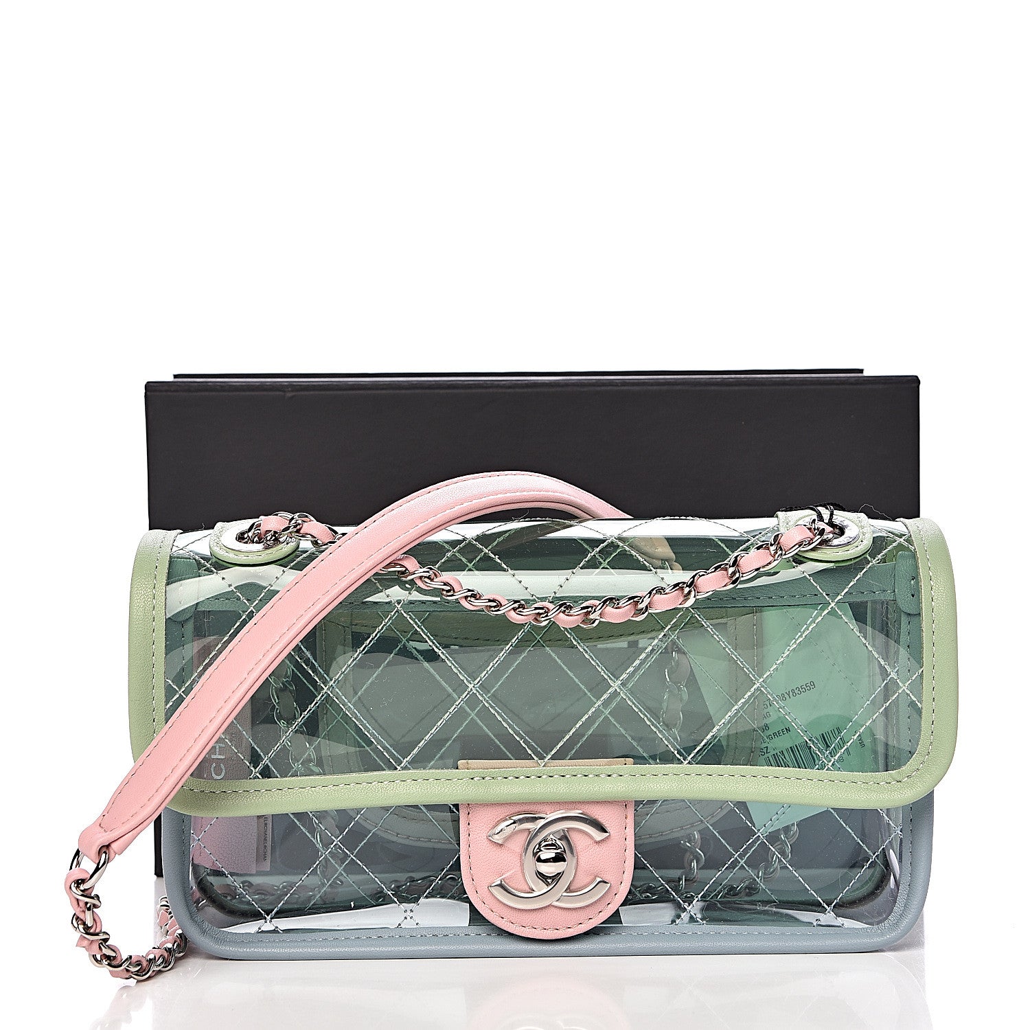 Chanel Lambskin PVC Quilted Mini Coco Splash Flap Blue Green 11 of 11
