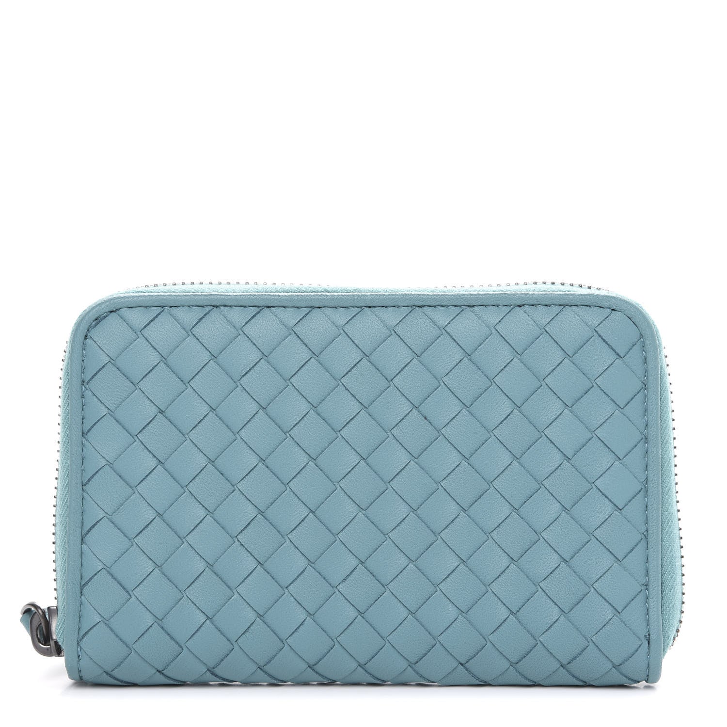 Bottega Veneta Nappa Intrecciato Zip Around Wallet Aqua 1 of 7