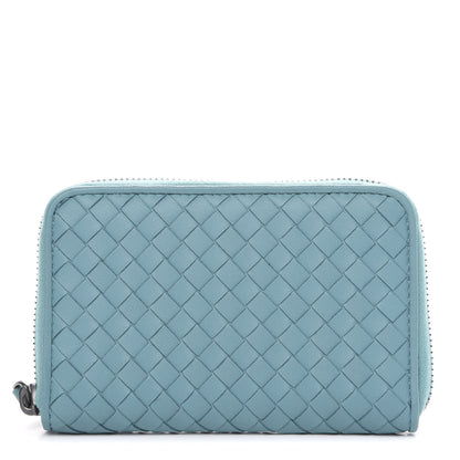 Bottega Veneta Nappa Intrecciato Zip Around Wallet Aqua 1 of 7