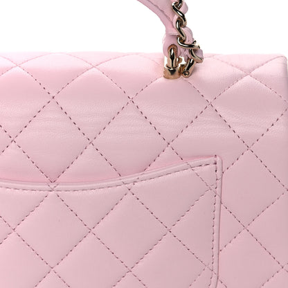 Chanel Lambskin Quilted Mini Top Handle Rectangular Flap Light Pink 14 of 14