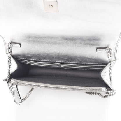 Fendi Vitello Catalan Mirror Flowerland Tube Wallet On Chain Argento 5 of 11
