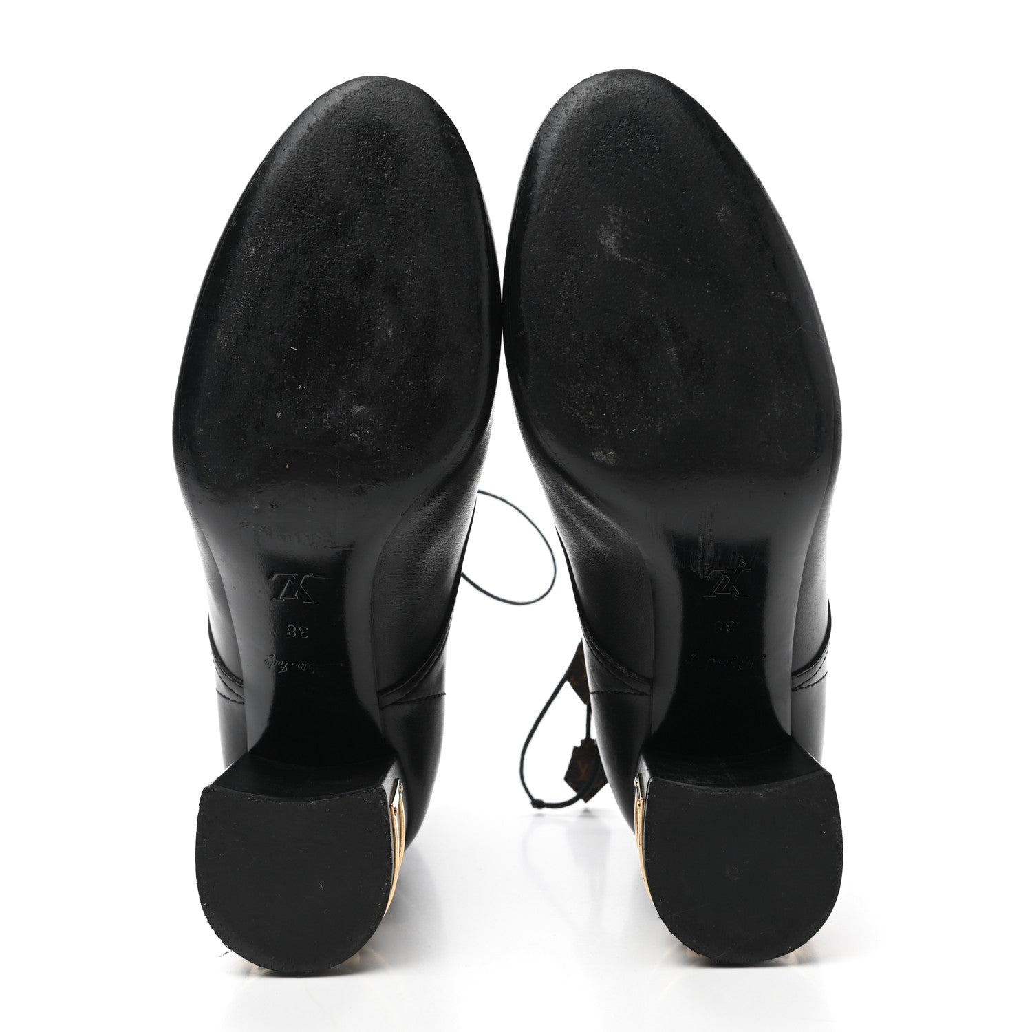 Louis Vuitton Calfskin Monogram Bliss Lace Up Ankle Boots 38 Black 5 of 12