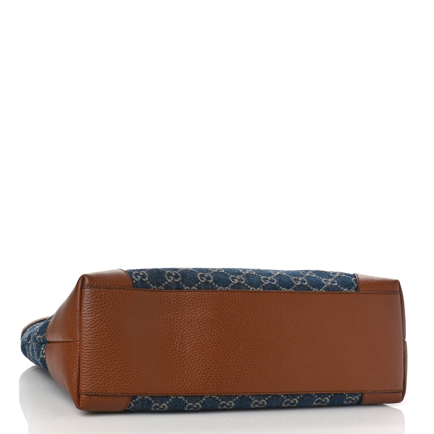 New Denim GG Monogram Medium Ophidia Shopping Tote Blue Tea Cuir